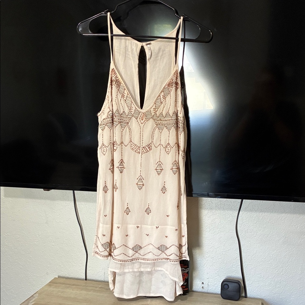 Free People Cream Sleeveless Top